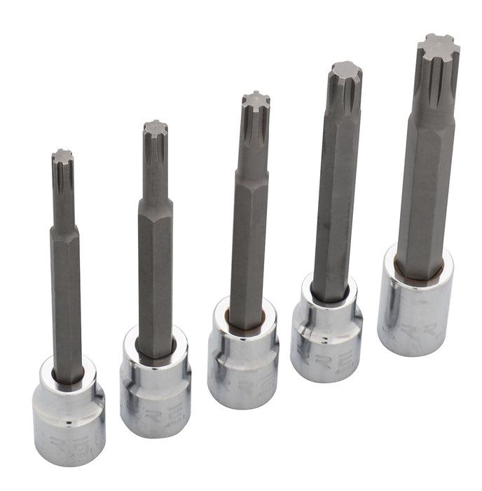 Juego de dados con punta ribe cuadro de 3/8", 5 piezas Urrea