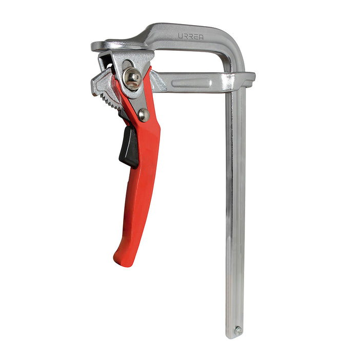 Prensa tipo "F" de 23-1/2" acero al carbón con sistema de matraca Urrea