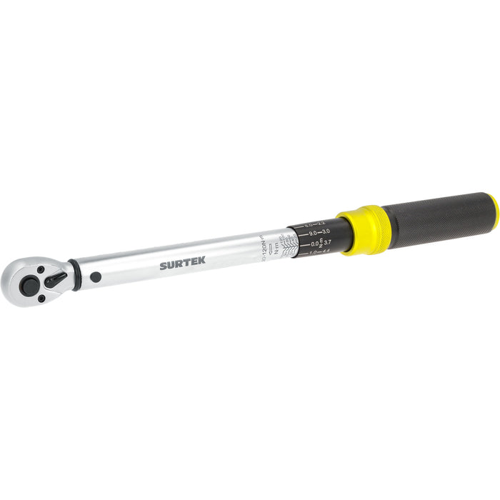 Torquímetro de truneo una escala dual cuadro de 3/8", 20-120 Nm (15-88.5 ft-lb) Surtek
