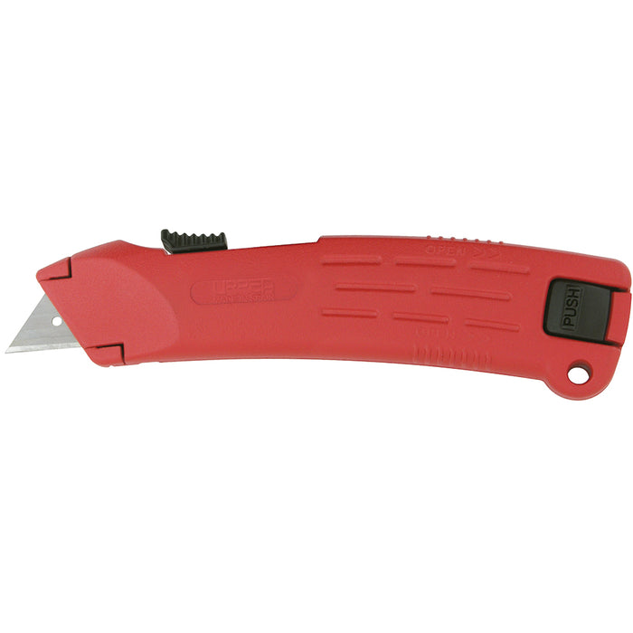 Navaja utilitaria retráctil automática de seguridad de 6-3/4" , cuerpo de zamac Urrea