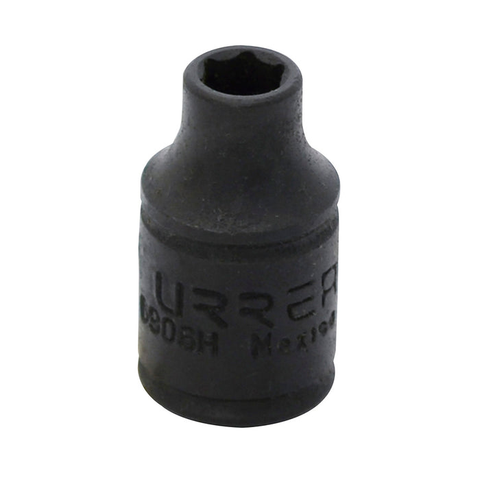 Dado de impacto cuadro de 1/4", 6 puntas, en pulgadas, 3/16" Urrea