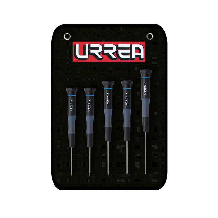 Juego de destornilladores de precisión ESD anti-estáticos punta Torx, 5 pz en estuche Urrea