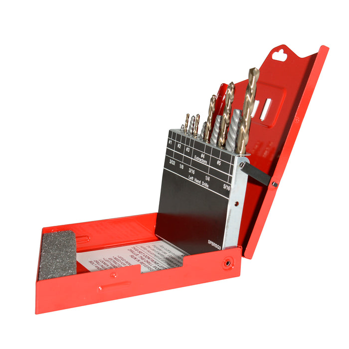 Juego de brocas premium y extractores de acero de alta velocidad,10 piezas en caja metálic Urrea