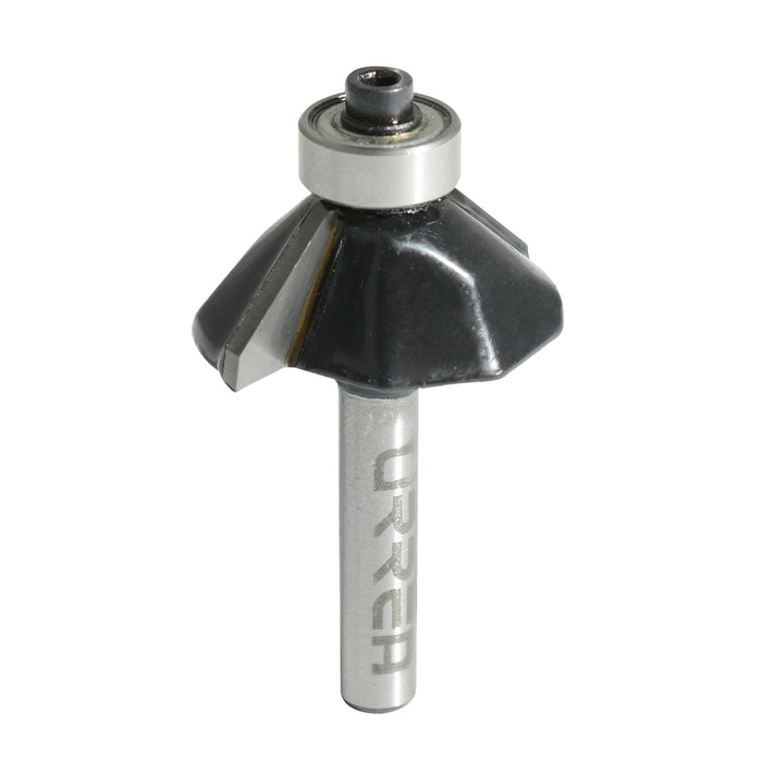 Broca para router de acero chaflán con balero 1-1/4" zanco de 1/4" Urrea