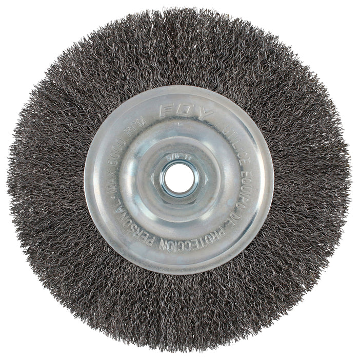 Carda circular ondulada alambre delgado 8" x 0.30 con rosca M14 Foy