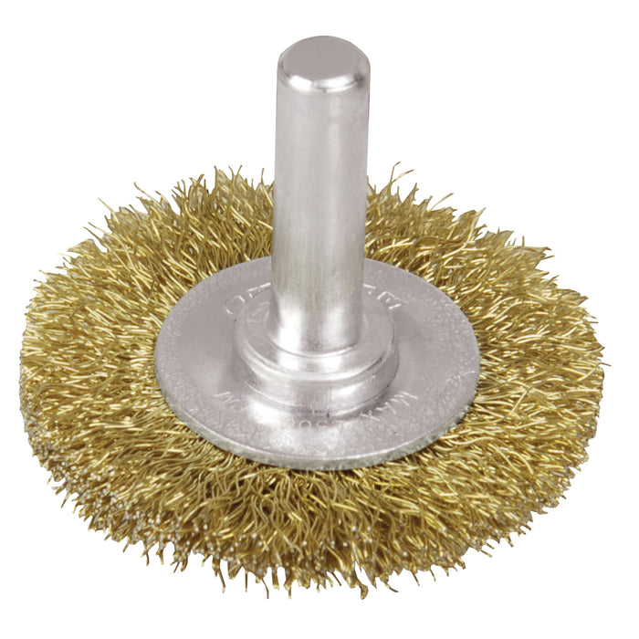 Carda circular ondulada alambre fino 1-1/2" x 0.17 mm con zanco 1/4" Surtek