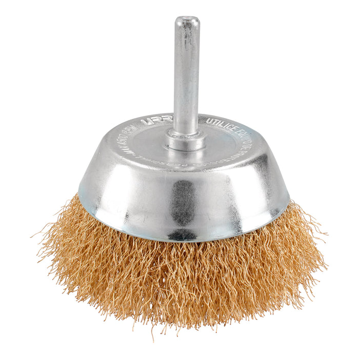 Carda copa ondulada alambre delgado 3/4" x 0.30 mm con zanco 1/4" Urrea