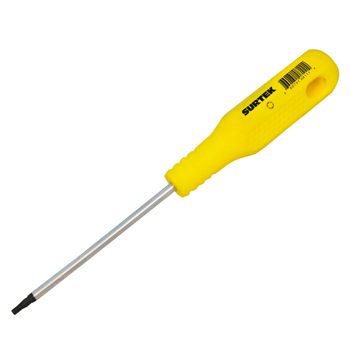 Destornillador con mango amarillo, punta Torx barra redonda  T27 x 4" Surtek