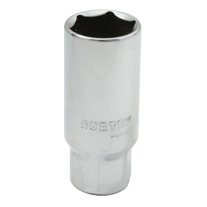 Dado para bujía con neopreno en pulgadas, cuadro 3/8", 6 puntas, 5/8" Surtek