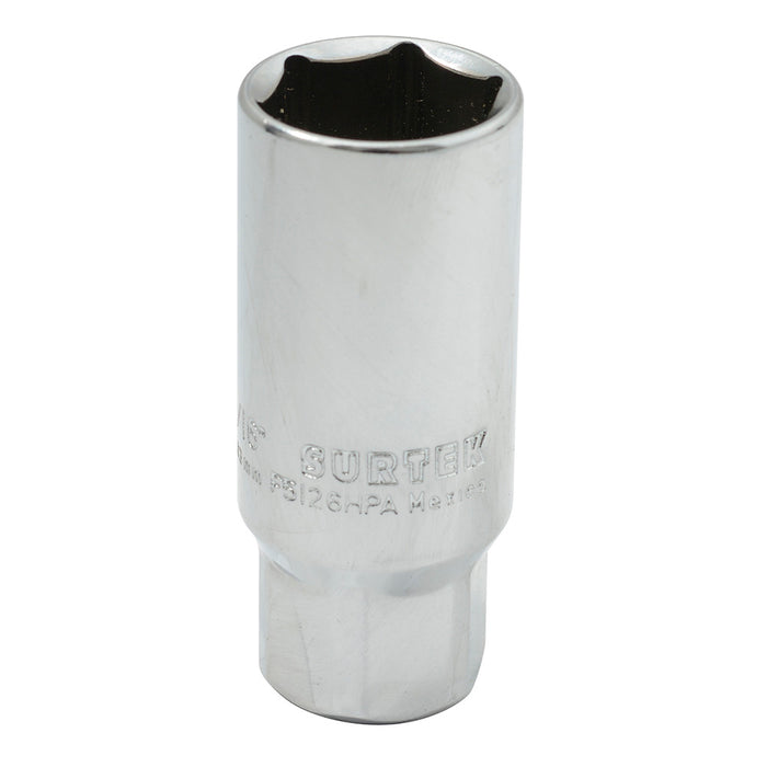 Dado para bujía con neopreno en pulgadas, cuadro 3/8", 6 puntas, 13/16" Surtek