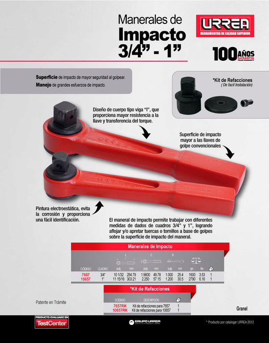 Refacción para maneral impacto 10657 Urrea