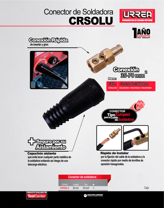 Conector para soldadora 35 - 70 mm2 Urrea