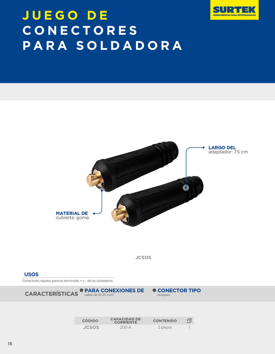 Juego de conectores para soldar 10-25 mm2, 2 piezas Surtek