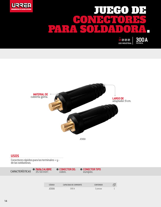 Juego de conectores para soldar 35 - 50 mm2, 2 piezas Urrea