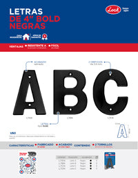 Letra C bold 4" negro Lock