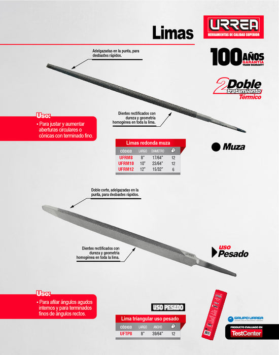 Lima triangular 8" Urrea