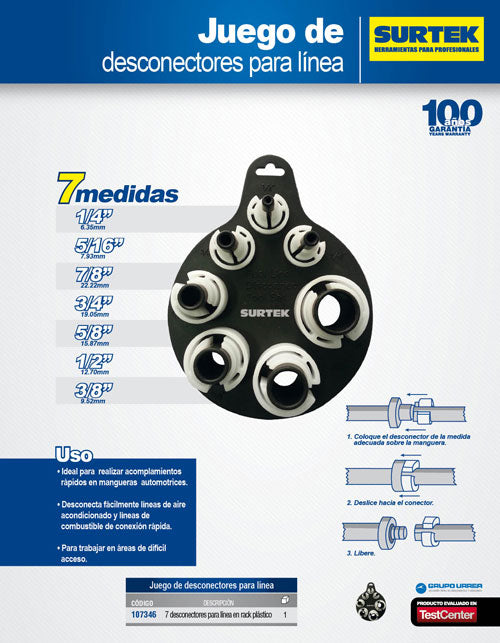 Juego de desconectores para líneas de combustible,  7 piezas Surtek