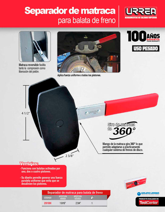 Separador de balatas para frenos tipo matraca Urrea