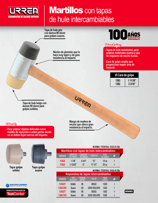 Repuesto de tapa intercambiable uso rudo beige, 1363 Urrea
