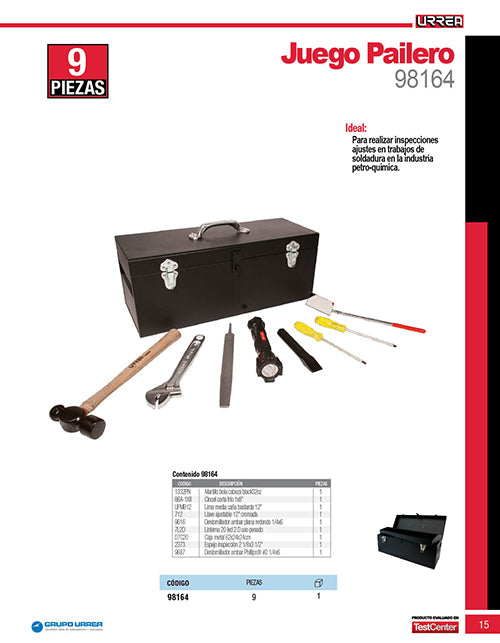 Juego básico industrial para soldador y argonero 9 pieza, con caja D7C20 Urrea