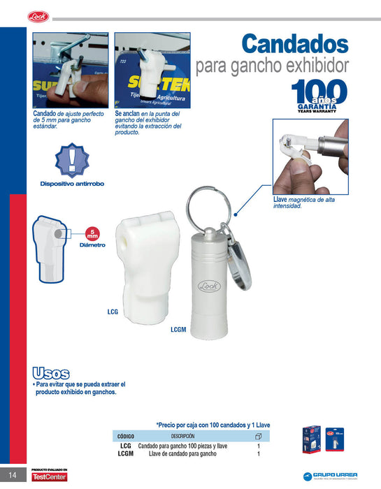 Llave magnética de candado para gancho Surtek