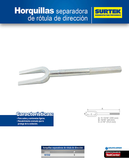 Horquilla separadora de rotulas del nudillo de dirección Surtek