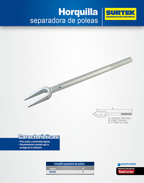 Horquilla separadora de tirantes de dirección Surtek