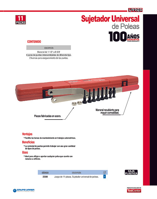 Sujetador universal de poleas Urrea
