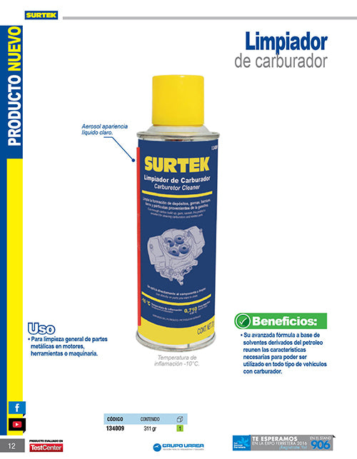 Limpiador de carburador 311 g Surtek