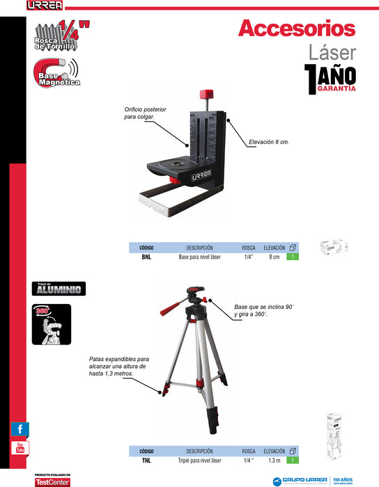 Base para nivel láser Urrea