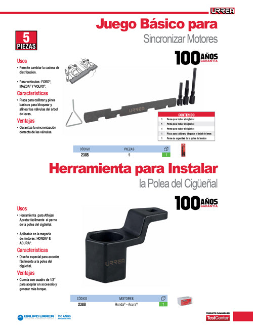 Juego de pinza para remover capuchones de bujía, 5 piezas Urrea