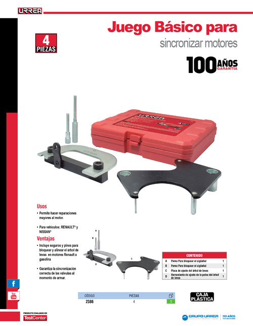 Juego de pinza para remover capuchones de bujía, 4 piezas Urrea