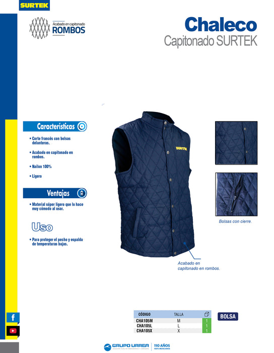 Chaleco capitonado talla L Surtek