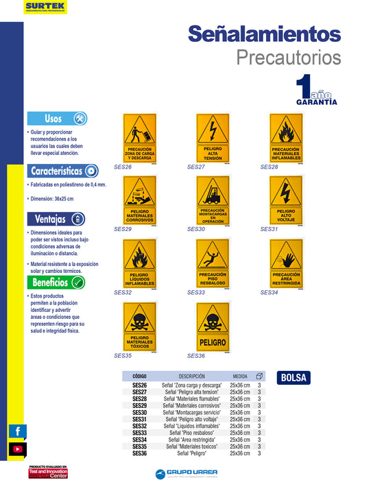Señal "Precaución zona de carga y descarga" Surtek
