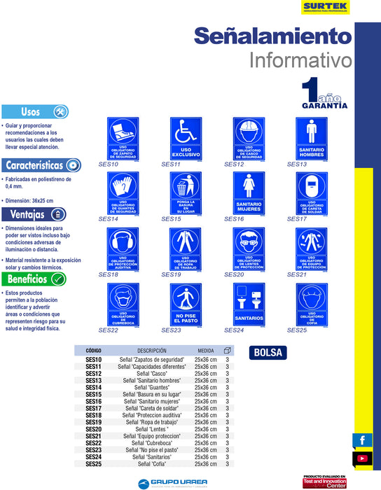 Señal "Uso obligatorio de casco de seguridad" Surtek