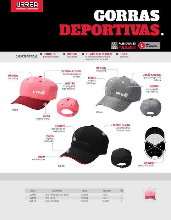 Gorra jaspe Urrea color gris Urrea