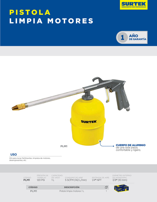 Pistola limpia motores 1000 ml Surtek