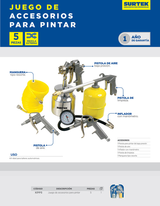 Kit de herramientas para pintar, 5 piezas Surtek