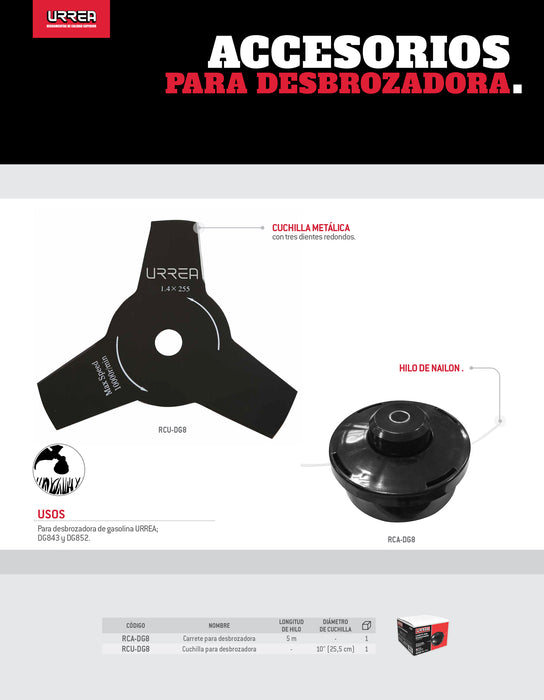 Carrete para desbrozadoras DG843 y DG853 Urrea