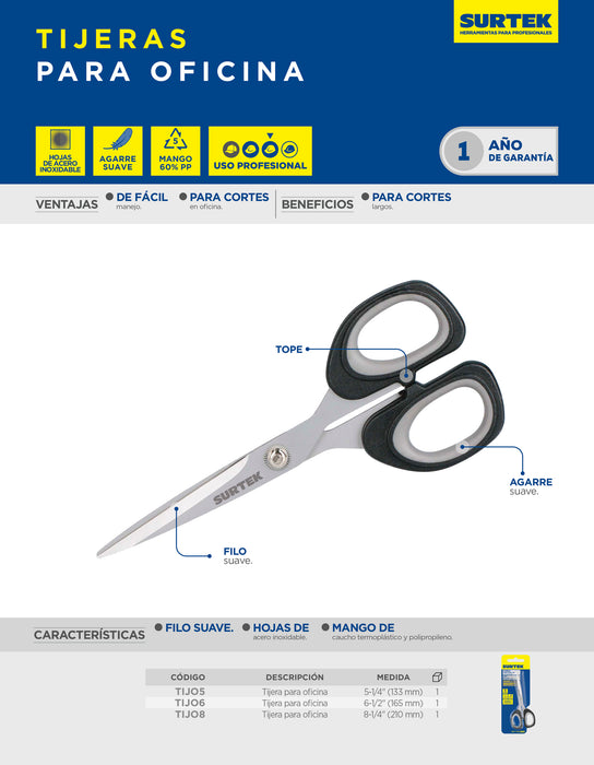 Tijeras para oficina 8-1/4" Surtek