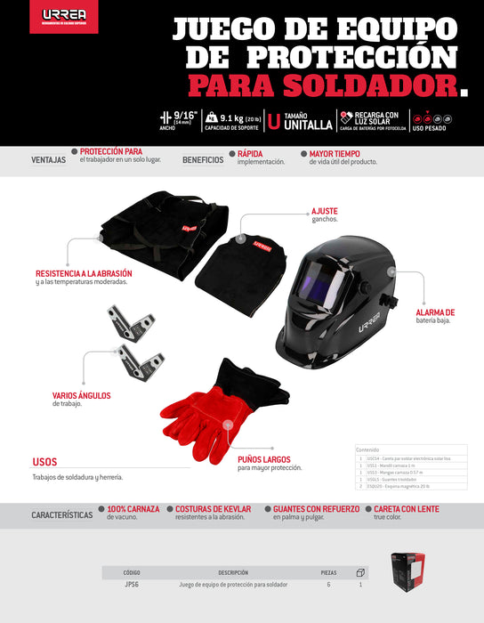 Juego combinado de herramienta para soldar, 6 piezas Urrea