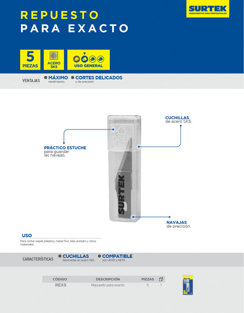 Repuesto para NEX1, 5 piezas Surtek