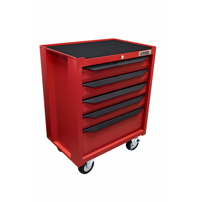 Gabinete móvil con 5 gavetas color rojo y negro 27" serie IN Urrea
