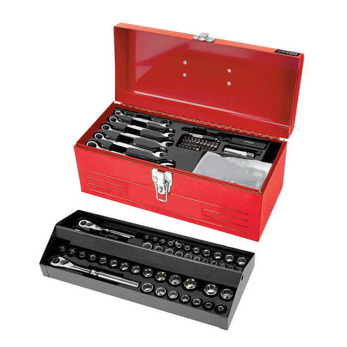 Juego combinado de herramienta 130 piezas, con caja metálica Urrea