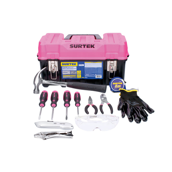Juego combinado de herramienta para dama 13 piezas, con caja plástica Surtek