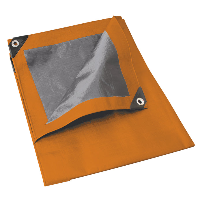 Lona de polietileno color naranja con fondo plata, 3 x 3 m Foy