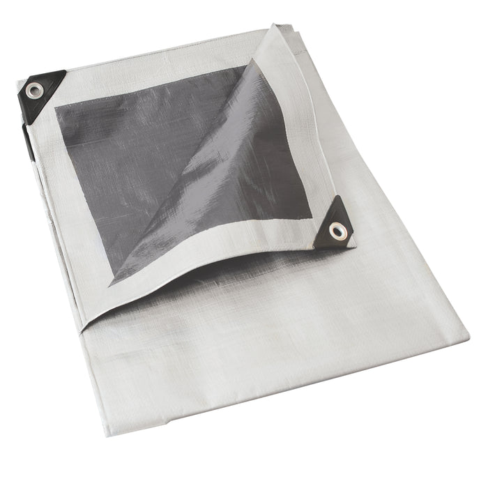 Lona de polietileno color blanco con fondo plata, 5 x 6 m Foy