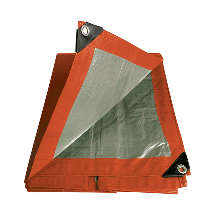 Lona de polietileno color rojo con fondo plata, 4 x 5 m Foy