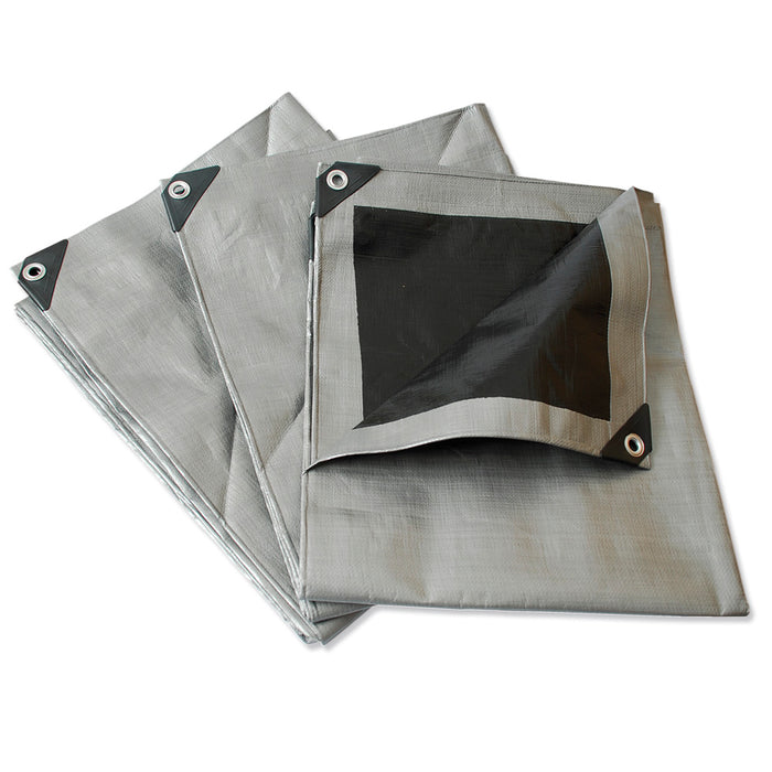 Lona de polietileno reforzada color gris, 3 x 3 m Surtek