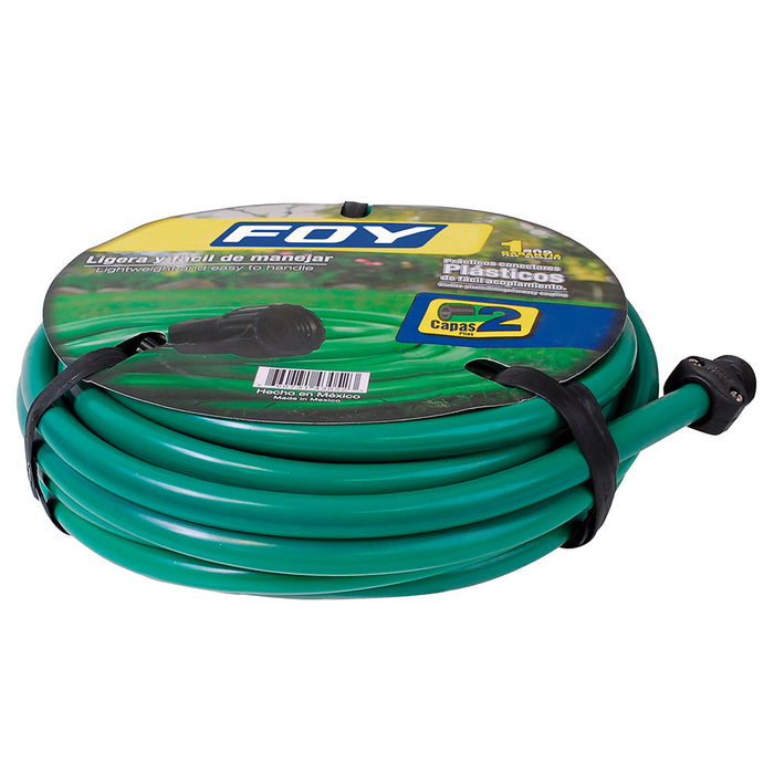 Manguera para jardín lisa con conector plástico 2 capas 1/2", 15 m Foy
